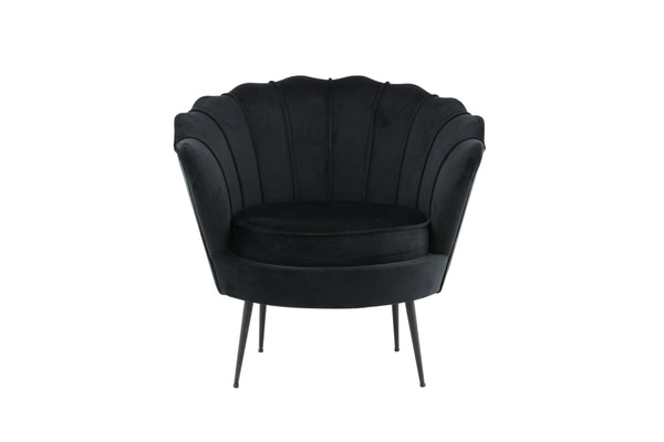 Fåtölj CALAIS Sammet 77x45x83cm-Svart