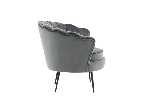 Fåtölj CALAIS Sammet 77x45x83cm-Mörkgrå