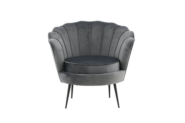 Fåtölj CALAIS Sammet 77x45x83cm-Mörkgrå