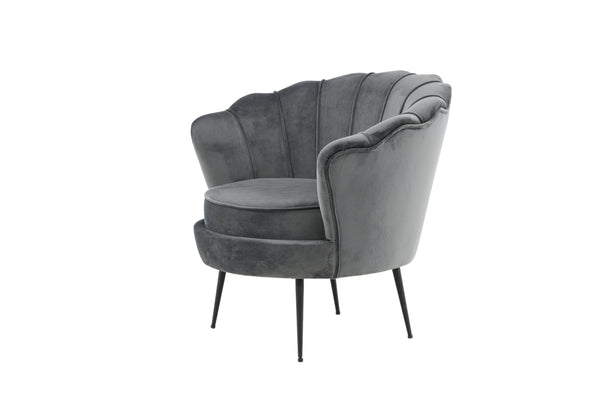Fåtölj CALAIS Sammet 77x45x83cm-Mörkgrå