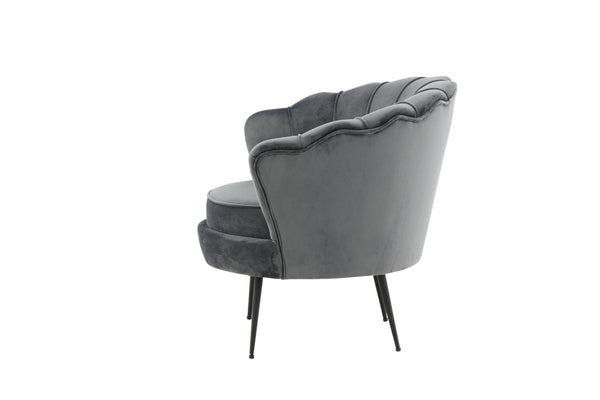 Fåtölj CALAIS Sammet 77x45x83cm-Mörkgrå