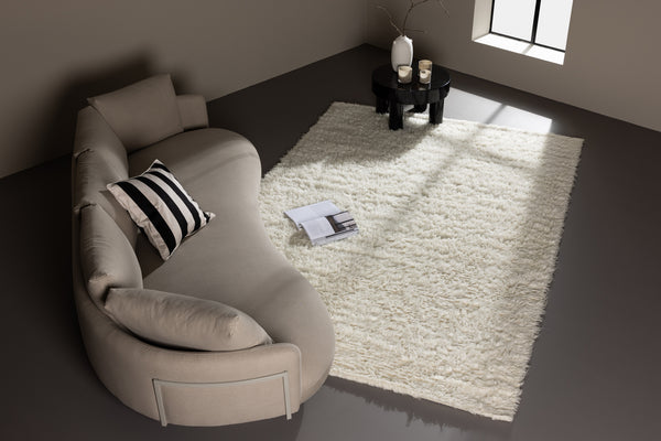 Rectangular Rug LEIKO Wool 230x160 White