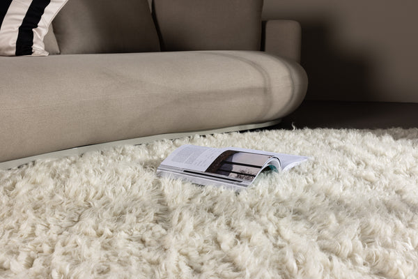 Rektangulär Matta LEIKO Ull 300x200 Vit