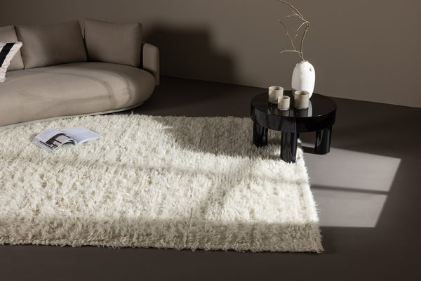 Rectangular Rug LEIKO Wool 230x160 White