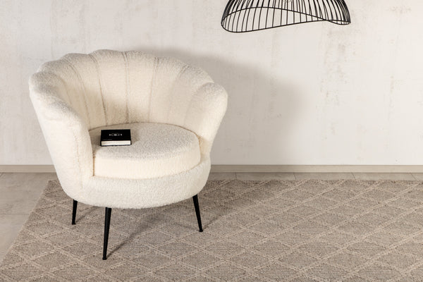 Rektangulär matta CLOUDY Ull 230x160cm-Beige