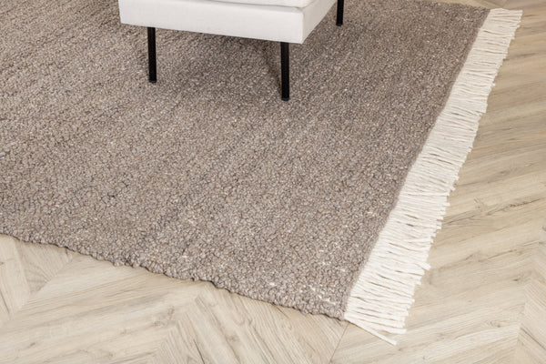 Rectangular rug BETINA Wool 300x200cm-Brown
