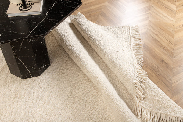 Rectangular rug BETINA Wool 230x160cm-White