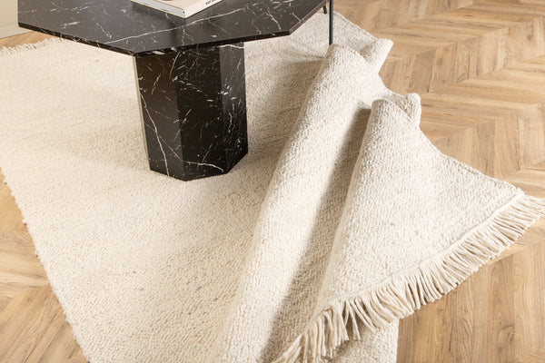 Rectangular rug BETINA Wool 230x160cm-White