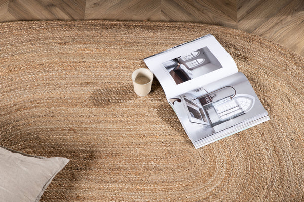 Oval matta OLIVER Jute 300x200cm-Nature