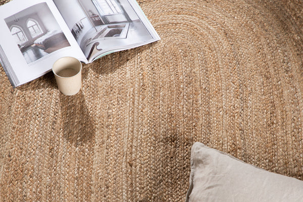 Oval matta OLIVER Jute 160x80cm-Natur