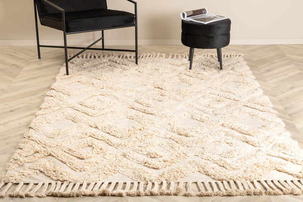 Rektangulär matta HILMA Bomull 230x160cm-Beige