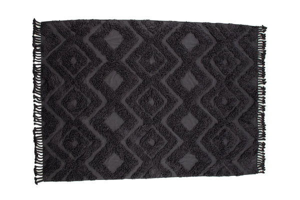 Rectangular rug HILMA Cotton 350x250cm-Dark grey