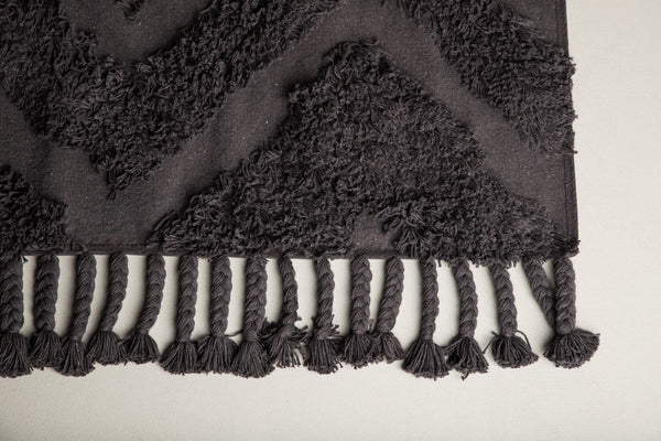 Rectangular rug HILMA Cotton 350x250cm-Dark grey