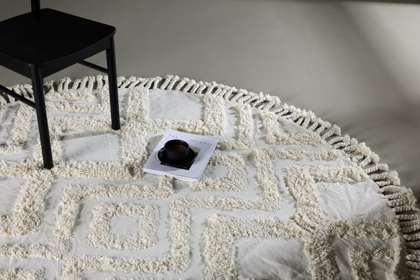 Round rug HILMA Cotton ⌀200-White