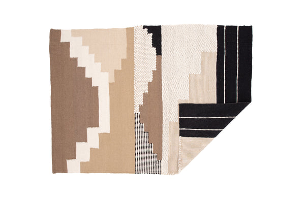 Rectangular rug ASTON Wool 350x250cm-Brown