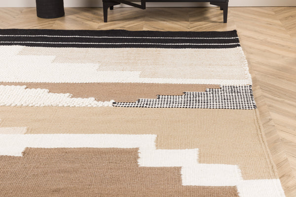 Rectangular rug ASTON Wool 350x250cm-Brown