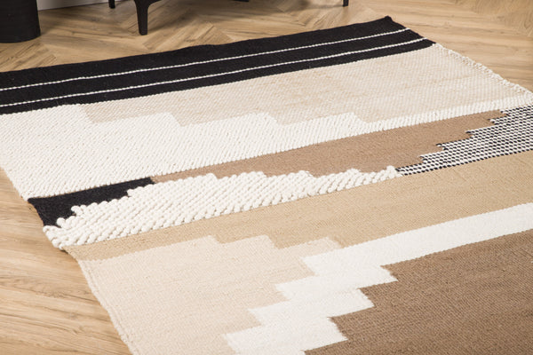 Rectangular rug ASTON Wool 350x250cm-Brown