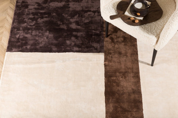 Rectangular rug ARVID Viscose 350x250cm-Brown