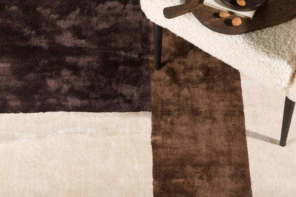 Rectangular rug ARVID Viscose 350x250cm-Brown