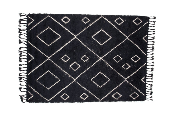 Rectangular rug DAVID Wool 300x200cm-Black