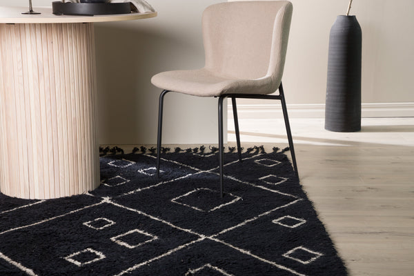Rectangular rug DAVID Wool 300x200cm-Black