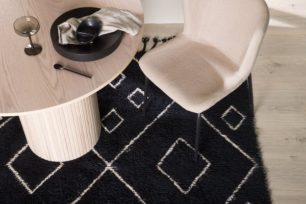 Rectangular rug DAVID Wool 300x200cm-Black