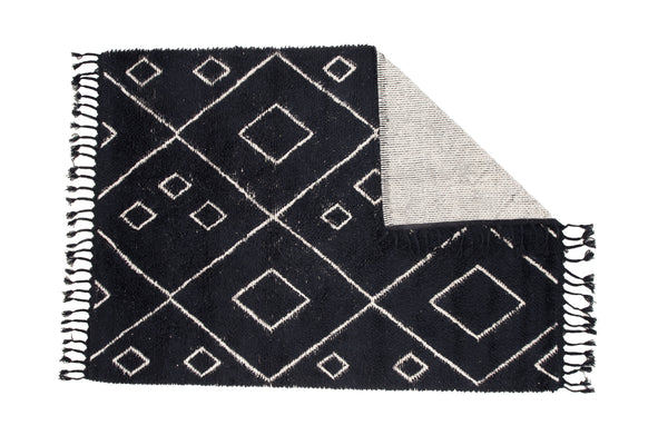 Rectangular rug DAVID Wool 230x160cm-Black