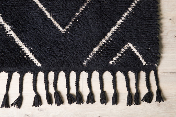 Rectangular rug DAVID Wool 230x160cm-Black