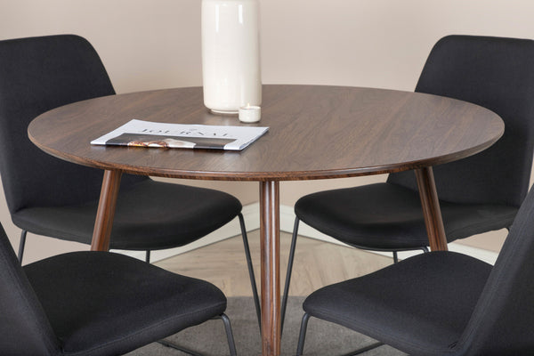 Matbord PLAZA MDF ⌀100 Valnöt