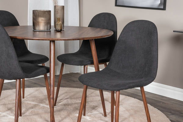 Matbord PLAZA MDF ⌀100 Valnöt