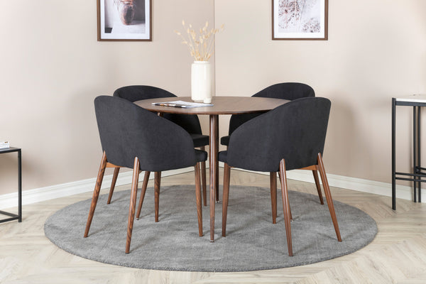 Matbord PLAZA MDF ⌀100 Valnöt