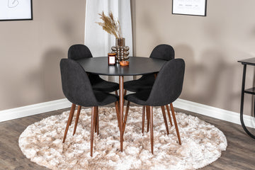 Matbord PLAZA MDF ⌀100 -Svart