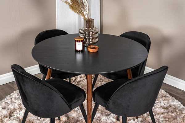 Matbord PLAZA MDF ⌀100 -Svart