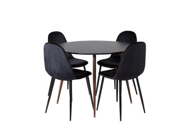 Matbord PLAZA MDF ⌀100 -Svart