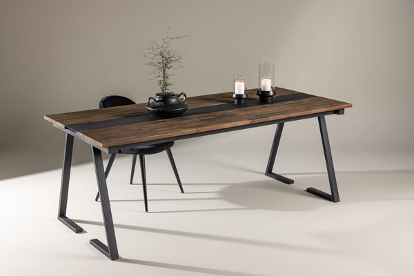 Matbord JAKARTA Teak 90x200 cm-Svart