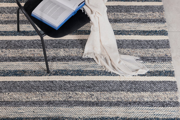 Rectangular rug AGRA Wool 240x170cm-Blue