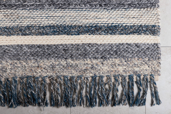 Rectangular rug AGRA Wool 240x170cm-Blue
