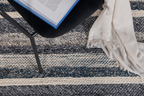 Rectangular rug AGRA Wool 240x170cm-Blue