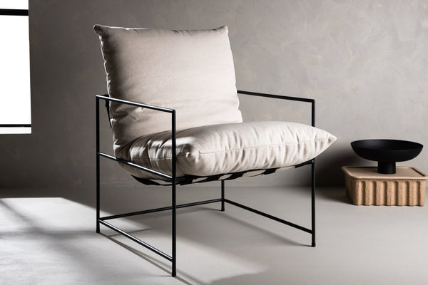 Fåtölj SEDALIA Linen 90x97,5x68,5cm-Vit