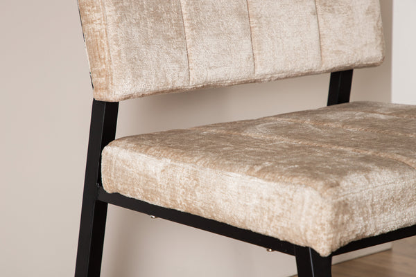 Lounge fåtölj MONETT Sammet 64x74x66cm-Beige