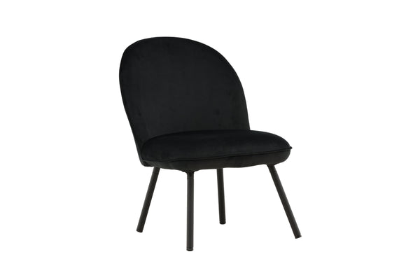 Lounge fåtölj POLAR Sammet 72x81x55,5cm-Svart