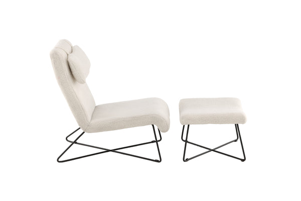 Lounge fåtölj LACONIA Sammet 88x65x83.5cm-Vit