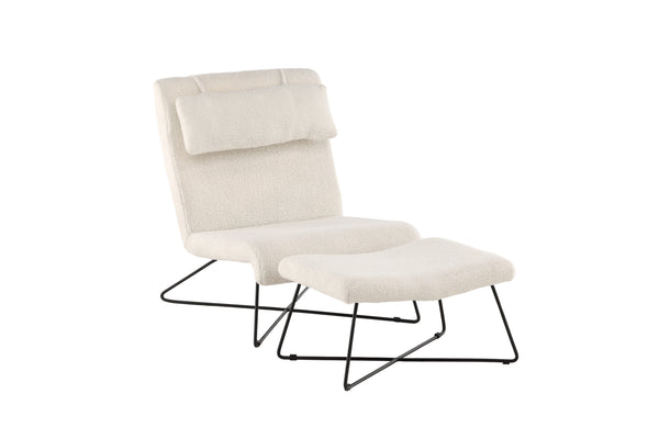 Lounge fåtölj LACONIA Sammet 88x65x83.5cm-Vit