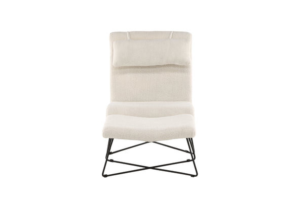 Lounge fåtölj LACONIA Sammet 88x65x83.5cm-Vit