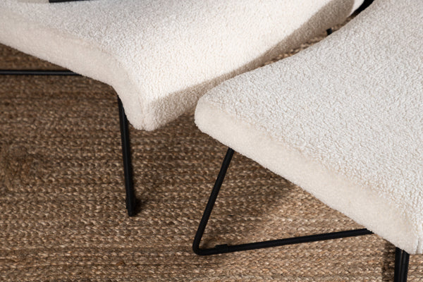 Lounge fåtölj LACONIA Sammet 88x65x83.5cm-Vit