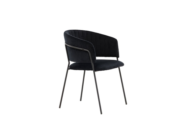 Esszimmerstühle SELMA Samt 82x54x58cm Schwarz-2St