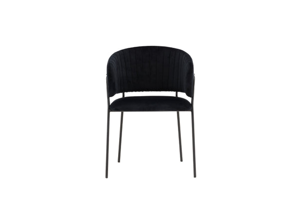 Esszimmerstühle SELMA Samt 82x54x58cm Schwarz-2St