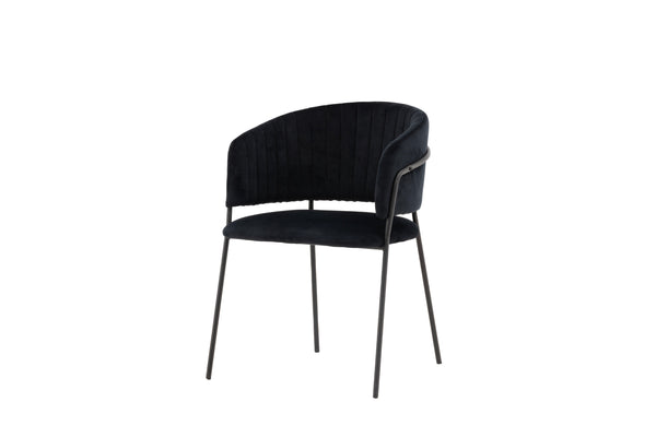 Esszimmerstühle SELMA Samt 82x54x58cm Schwarz-2St