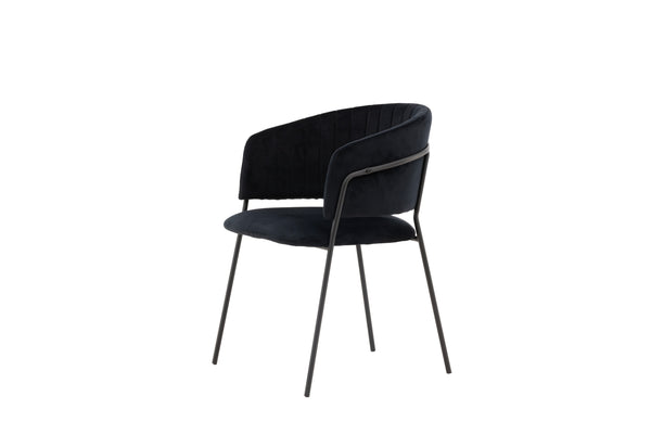 Esszimmerstühle SELMA Samt 82x54x58cm Schwarz-2St