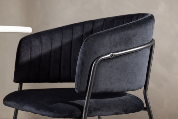 Esszimmerstühle SELMA Samt 82x54x58cm Schwarz-2St